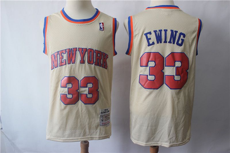 Men New York Knicks #33 Ewing Gream Retro Limited Edition NBA Jerseys-0